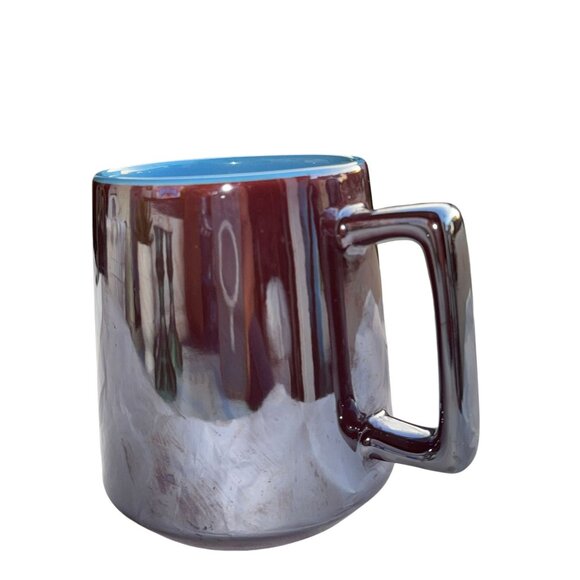 Iridescent Ceramic Mug With Blue Interior - Picture 10 of 14